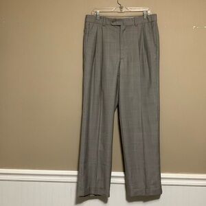ARISTO Men’s Aberdeen Grey Blue Stripe 100% Wool Trousers 34 Office Work